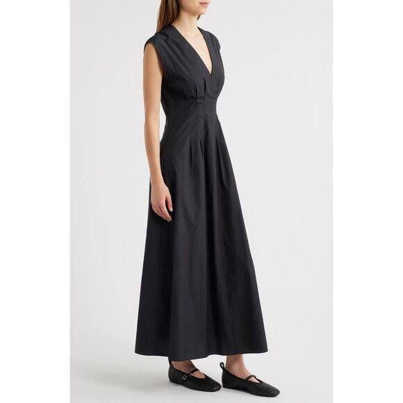 Rag & Bone Women's Black Ines Cotton Poplin Sleeveless Maxi Dress Size 8 NWOT - Picture 8 of 15